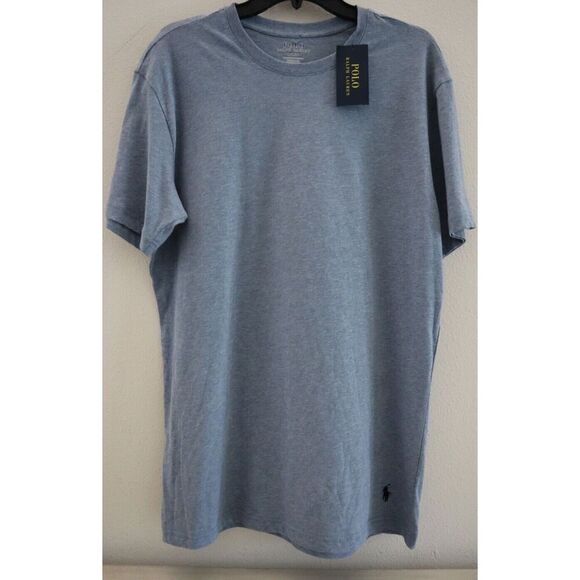 Polo Ralph Lauren PL86SR AW0D Men's Sz M Blue Heather Enzyme Crewneck T-Shirt - Picture 1 of 7